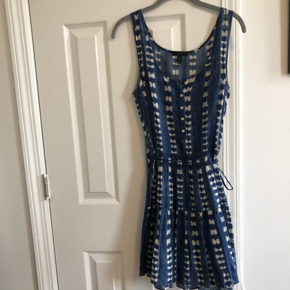 JCREW Blue and White Dress
